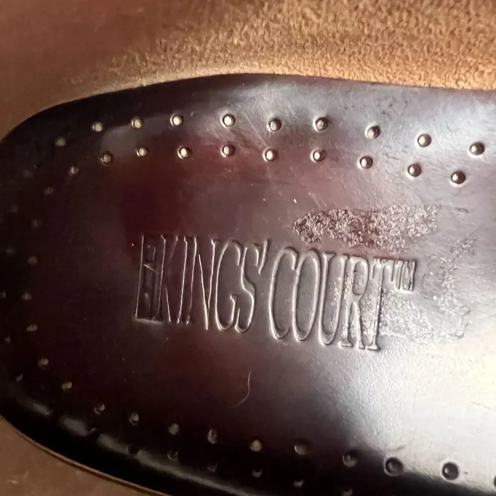King's Court Burgundy Patent Leather Penny Loafers Size 15M